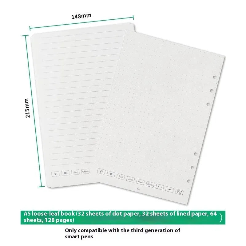 Loose spiral notebook core replacement paper with 64 Zodiac Forest sheets and writing refills