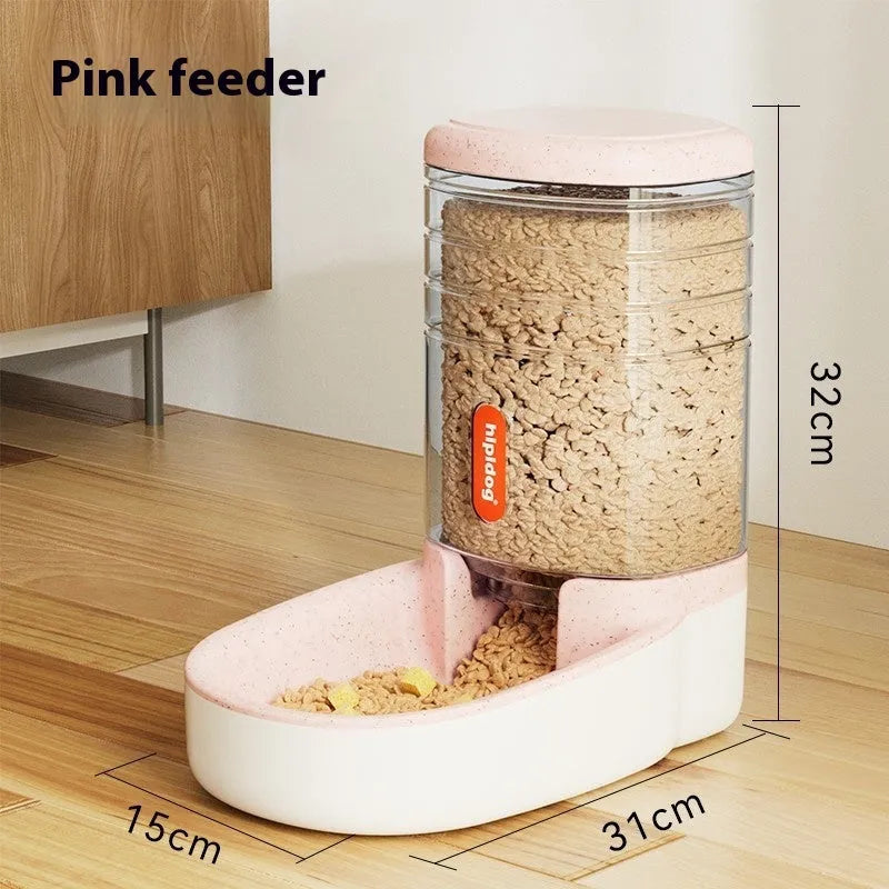 Automatic pet feeder and water fountain with 3.8L capacity in blue, green, grey, or pink colours