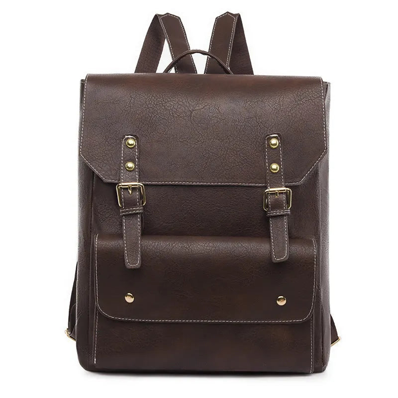 Korean style retro backpack in soft PU material available in four colours