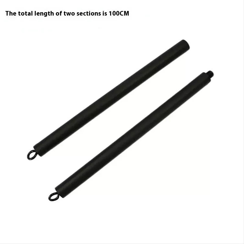 Two-segment push-and-pull fitness stick with rope for yoga and Pilates resistance training