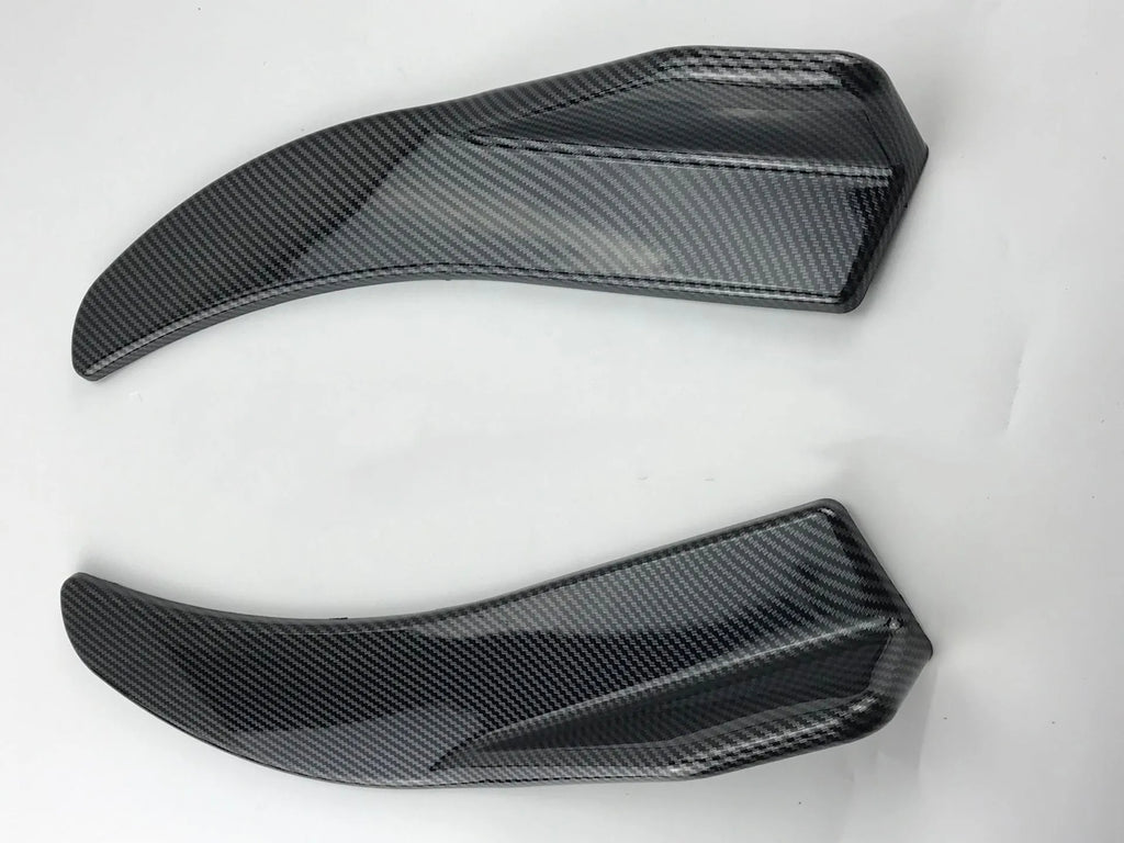 General Motors car front and rear deflector light kit in bright black or carbon fibre finish
