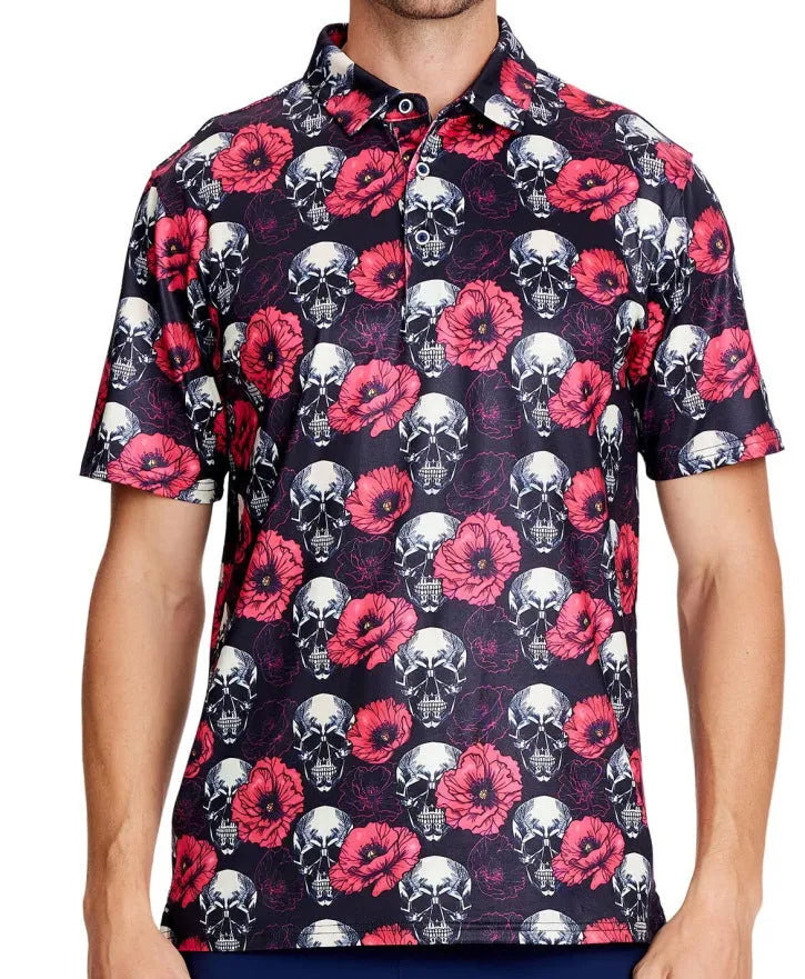 Men's 3D printed short sleeve T-shirt with retro styling and zipper decorations in multiple colour options