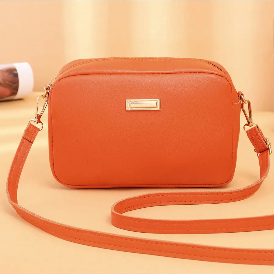 Women's soft PU shoulder bag with three-dimensional pocket in urban simplicity style