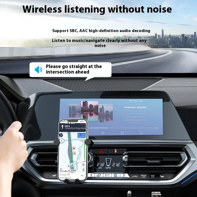 USB car Bluetooth receiver with zinc alloy USB connector and copper 3.5mm jack for wireless audio streaming