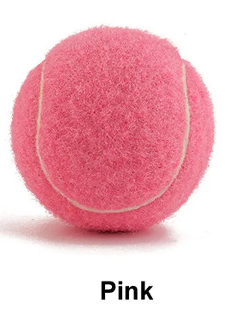 6.3cm bite-resistant rubber tennis ball dog toy in multiple colour options