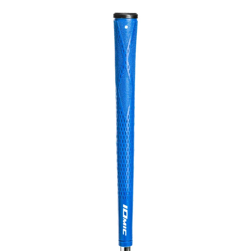 TPE rubber golf club grip in assorted colours including pink, red, blue, white, and black with coloured head accents.