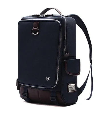 Modern Korean style men's backpack in Oxford cloth showing army green colour option.