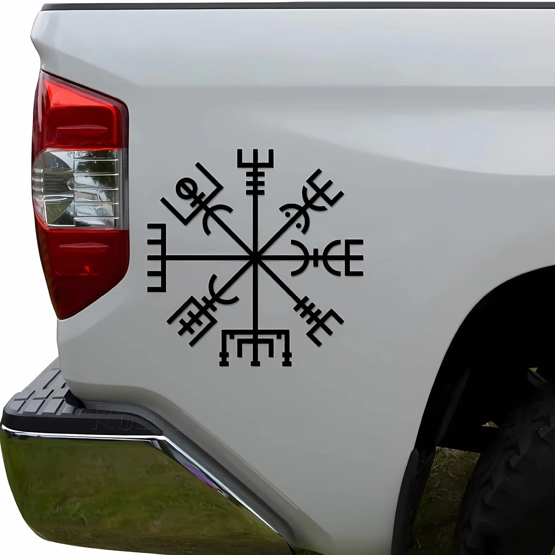 Square 13x13cm vinyl car and notebook sticker with adhesive backing.
