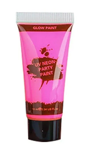 Hose neon gouache face paint tubes in 25ml size showing red, yellow, green, purple, orange, and pink colours