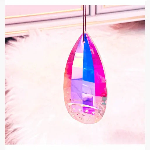Rainbow colour electroplated crystal pendant Christmas tree garden decoration
