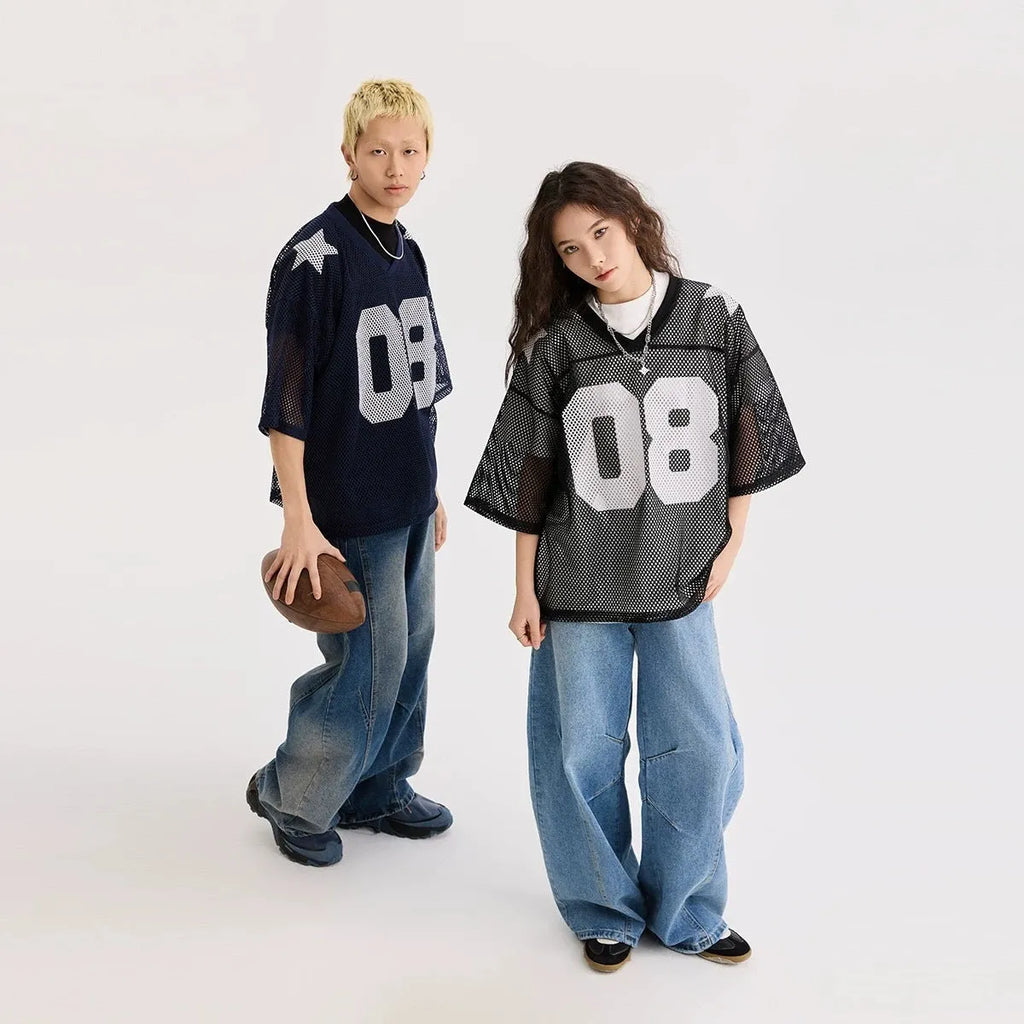 Black half sleeve shirt with letter pattern, loose pullover style, short sleeves