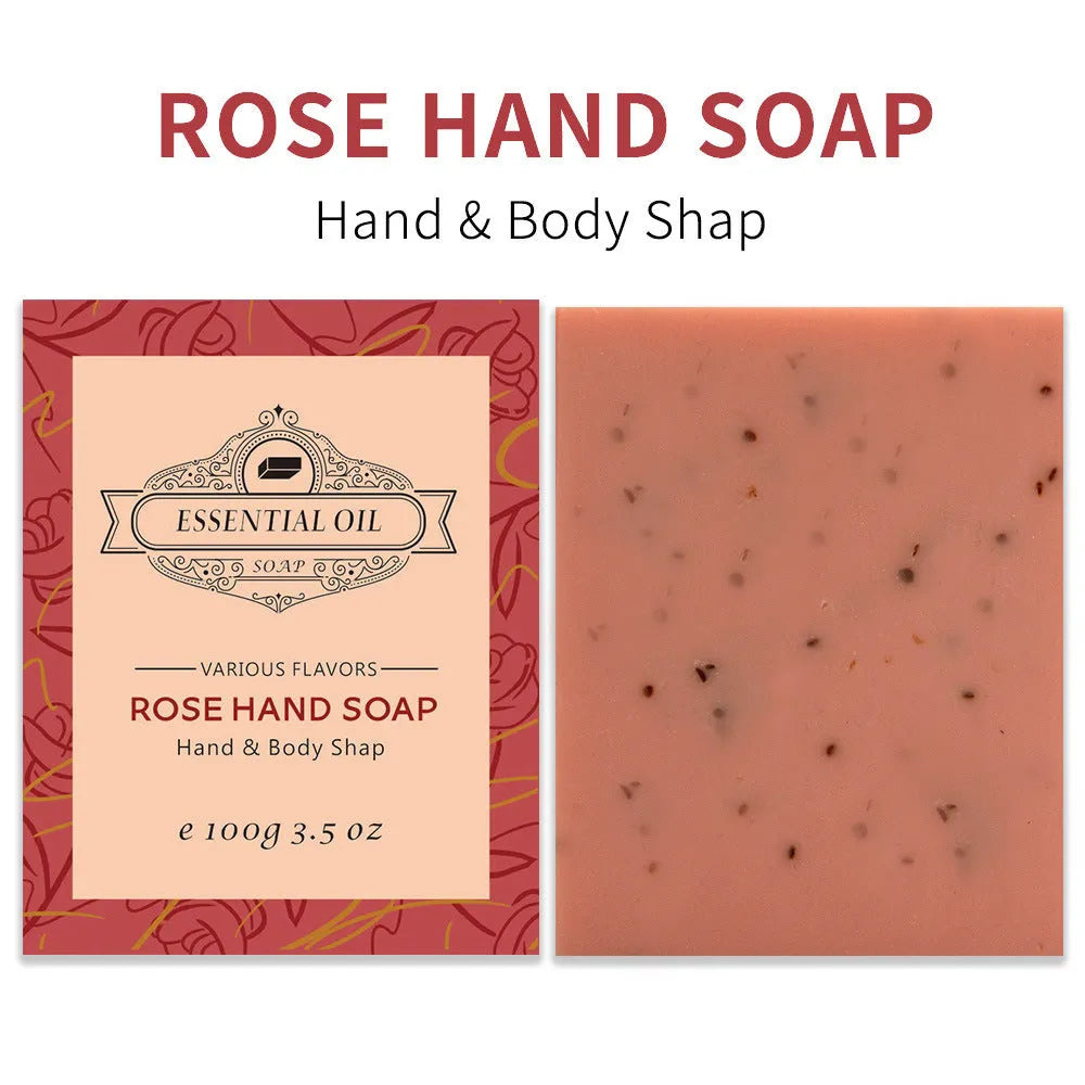 Frosted handmade essential oil soap bar in coconut, green tea, lavender, or rose scent