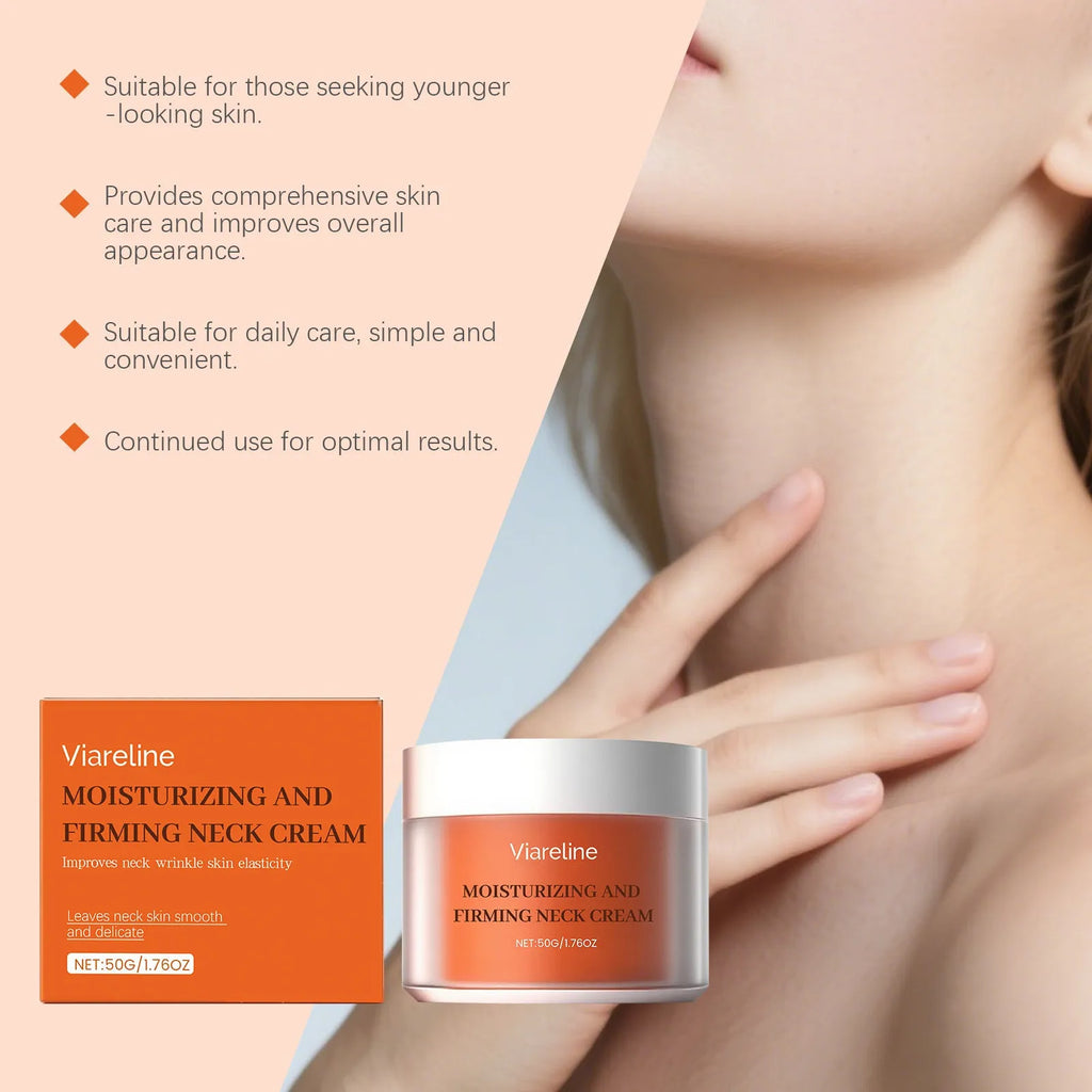 Moisturising neck cream in 6.3cm packaging for daily neck contour care