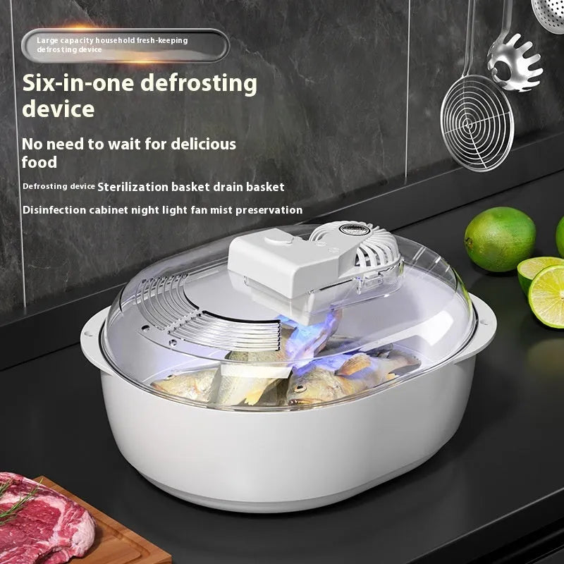 Aluminium household quick defrosting plate for food thawing in modern kitchen