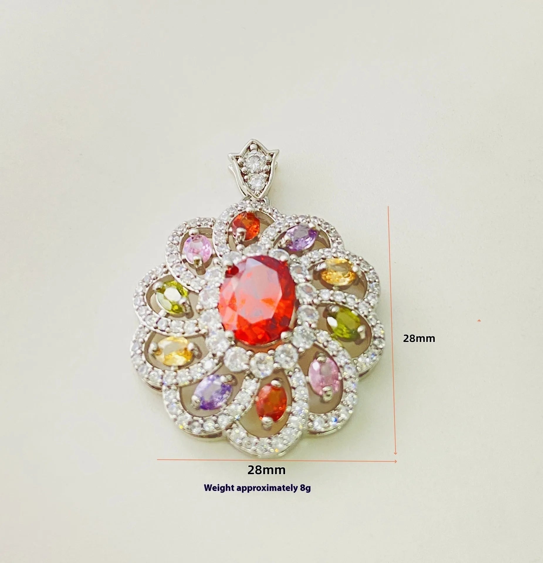Women's flower-shaped zircon pendant necklace in gold, champagne gold, or platinum colour electroplated metal