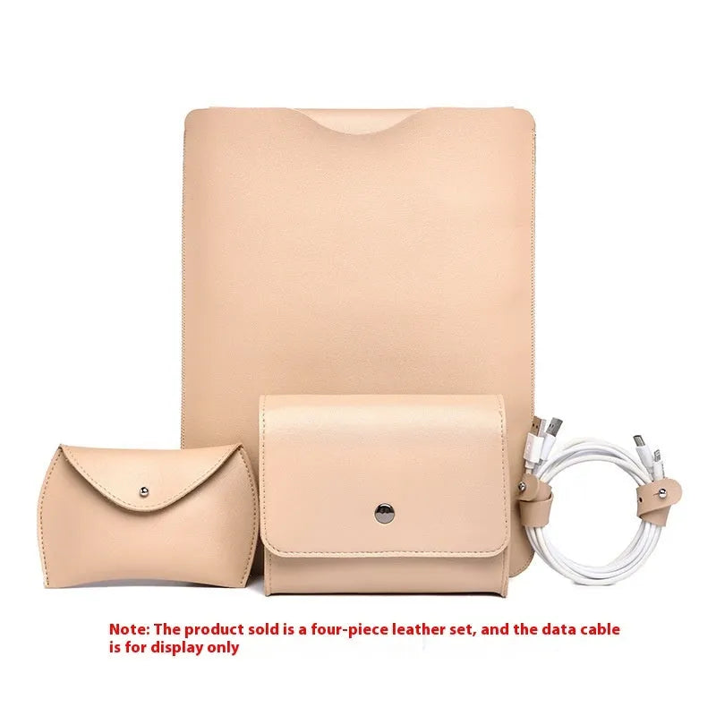 Four-piece set of imitation leather protective covers for MacBook lock edge in four colour options.