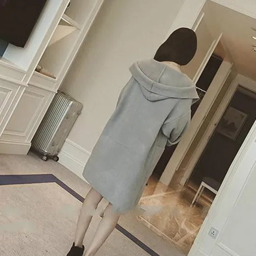 Plus size women's loose fit thin cotton coat with lace detail in black colour