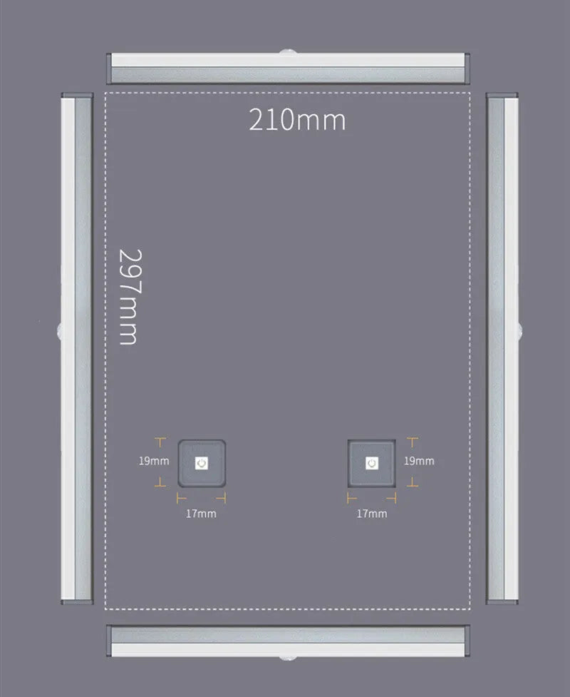 Silver aluminium LED closet light with magnetic back, shown illuminating a wardrobe interior.