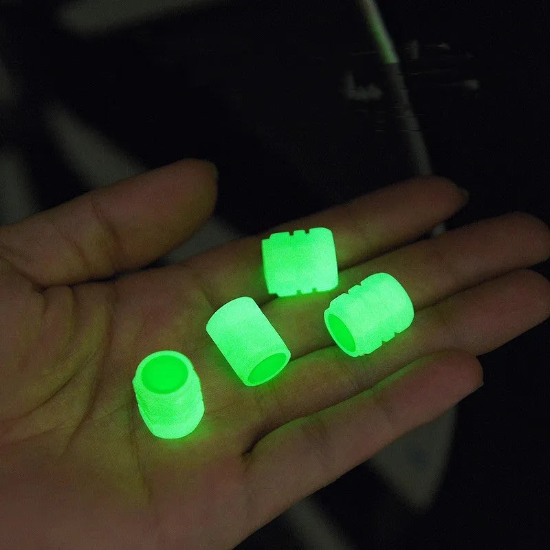 Luminous rubber car valve caps with glow-in-dark feature for tyre identification