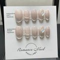Women's handmade blush armour style short false nail manicure set in colour 14-short ladder A