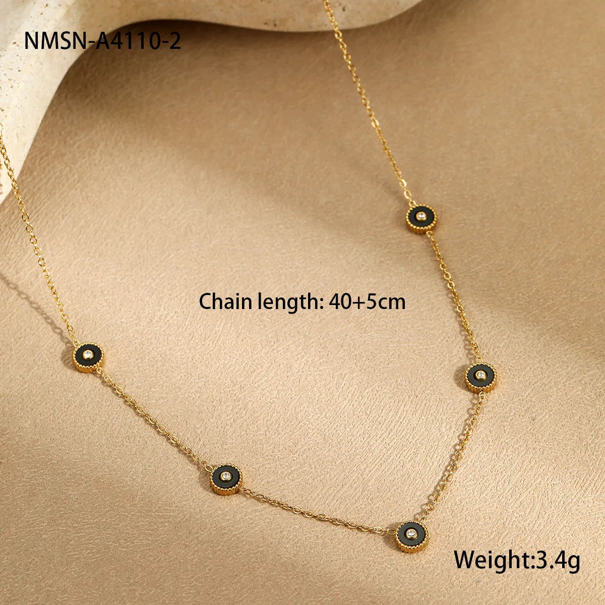 Women's geometric fritillary pattern bracelet and necklace set with 18K gold plating over stainless steel