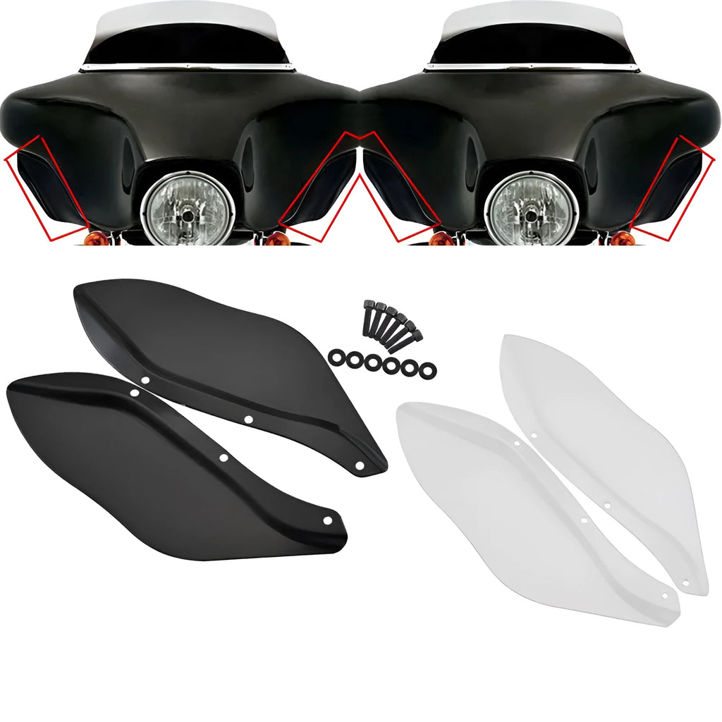 Harley-Davidson motorcycle side wing head covers pair for Touring models 1996-2013