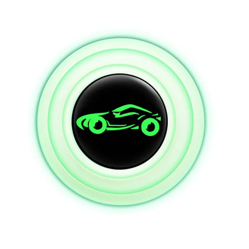 Black and luminous silicone car door shock pads showing 20mm thickness and adhesive backing