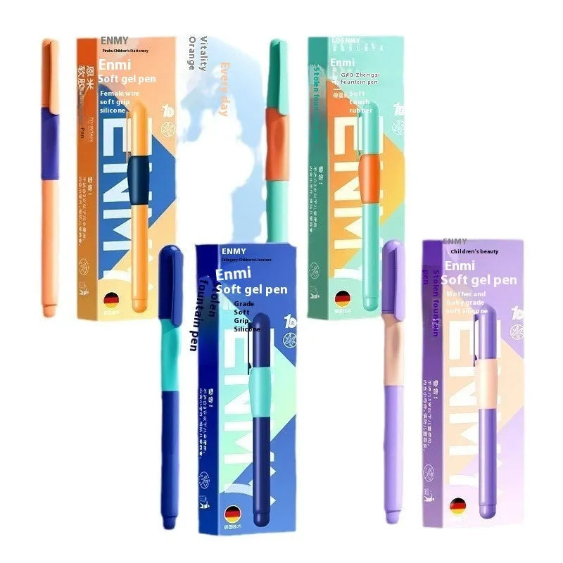 Student posture correction pen with plastic shell in blue, green, purple, and orange colour options