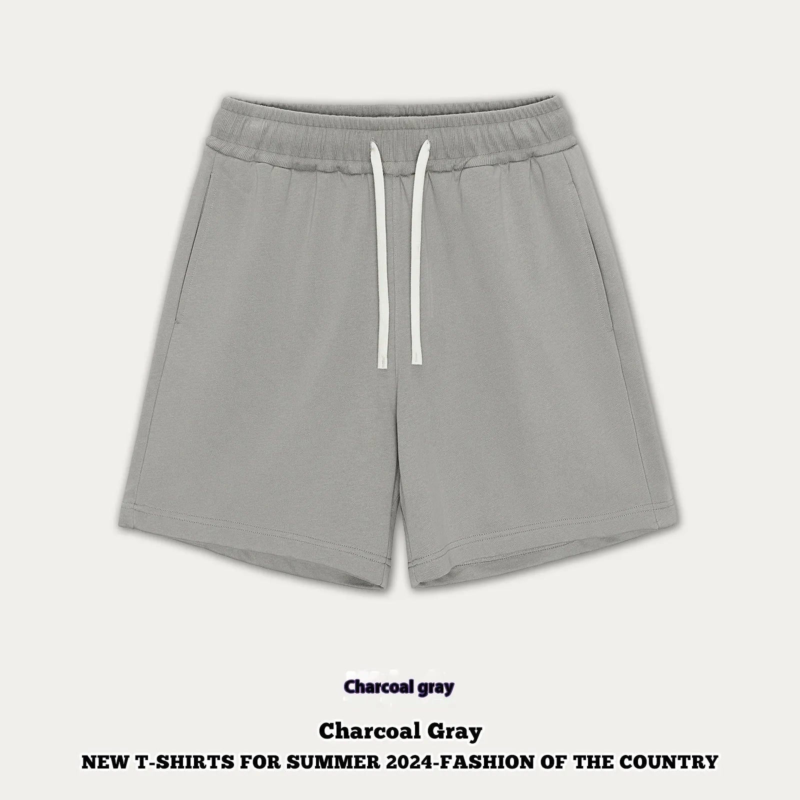 Children's loose-fit cotton denim summer shorts in cream apricot colour showing casual design