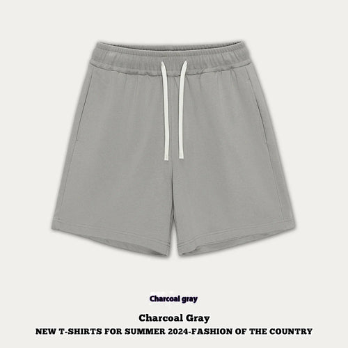 Children's loose-fit cotton denim summer shorts in cream apricot colour showing casual design