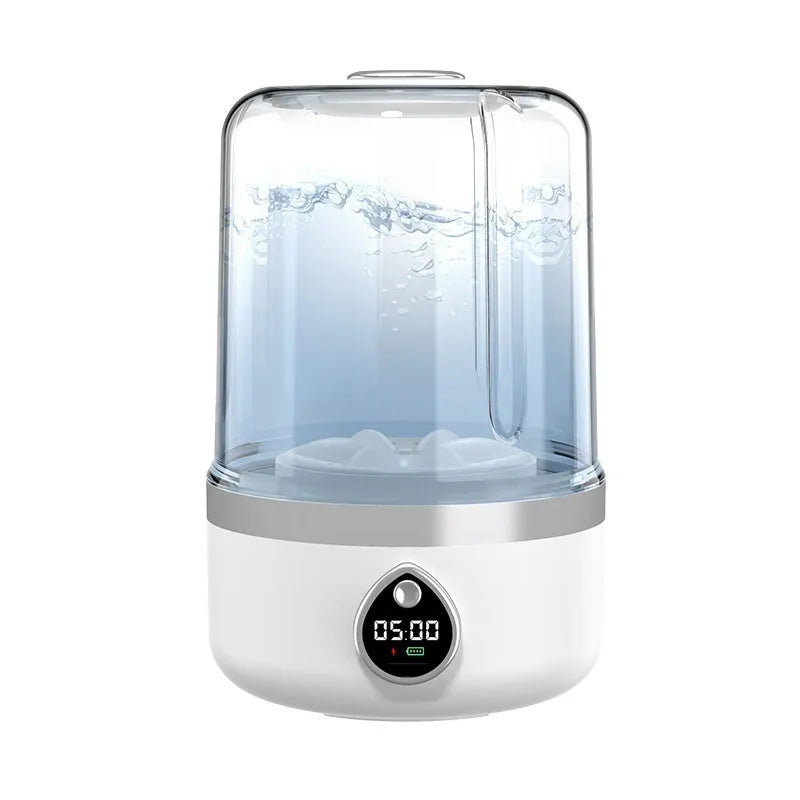 Portable white plastic mini washing machine with USB charging port and compact dimensions