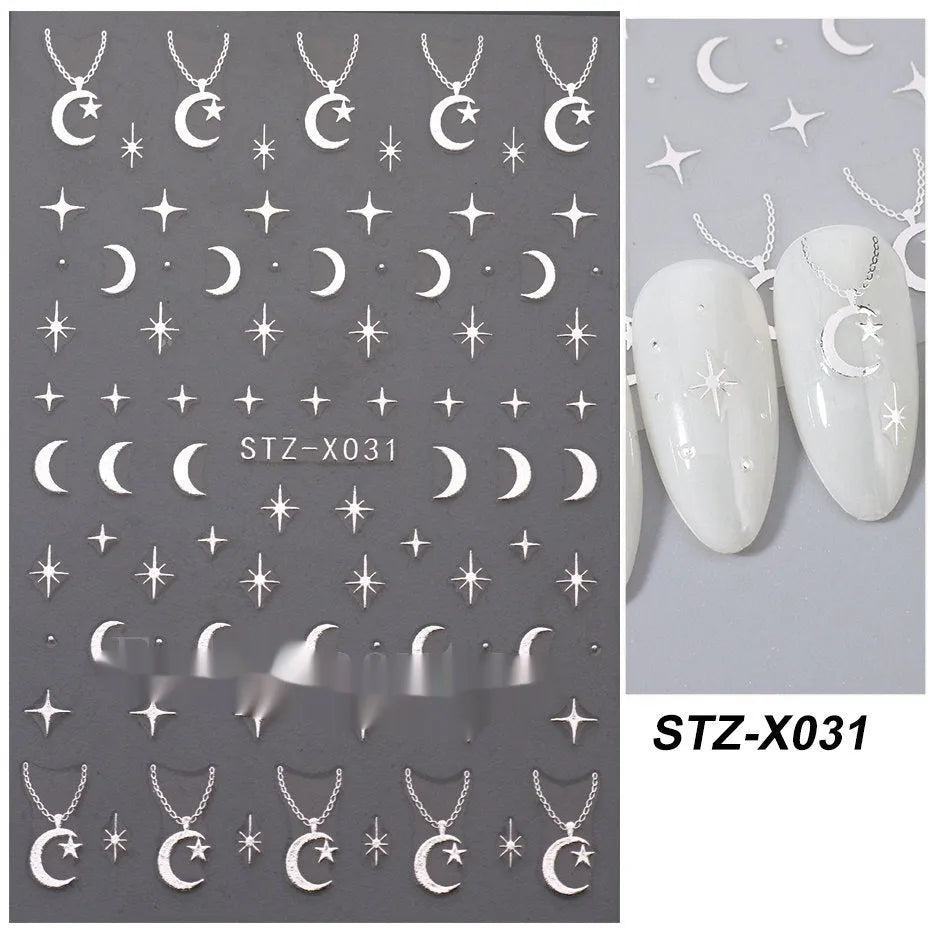 Black and silver stripe nail art stickers for French manicure designs in plastic material