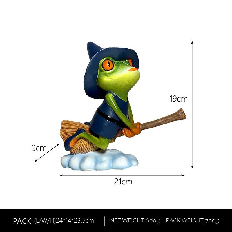 Magic Yoga Frog plastic and resin home ornament in RDW123 colour on a shelf.