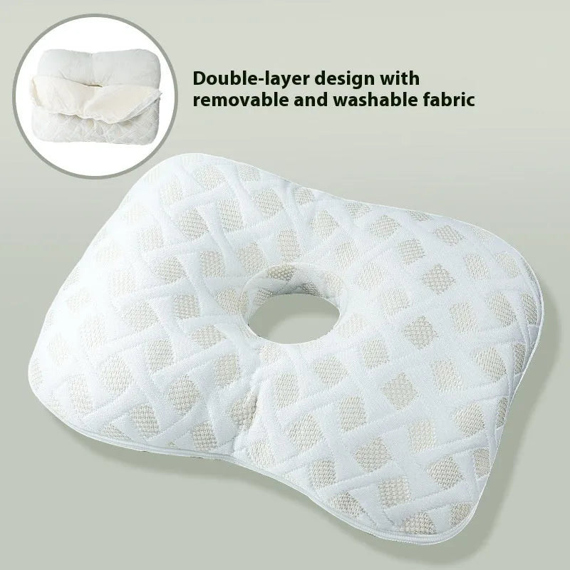Beauty salon single hole ear pillow for adults in New Chinese style, measuring 39 by 28 by 6 centimetres.