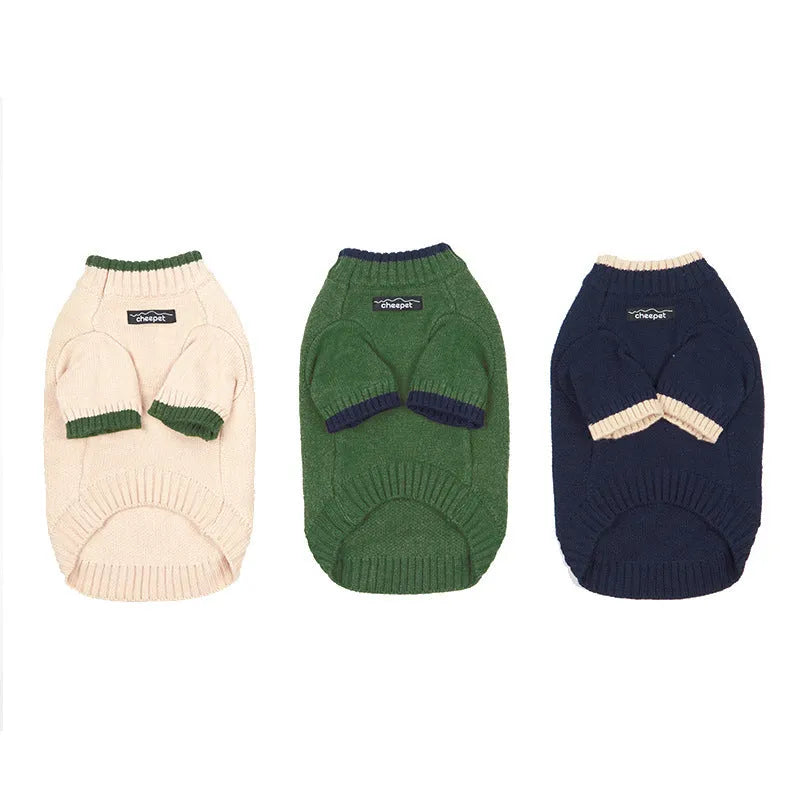 British style two-leg pet sweater in wool for dogs and cats during autumn and winter