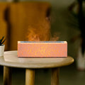 Square lava flame aroma diffuser humidifier with USB cable and lighting effect in black or white