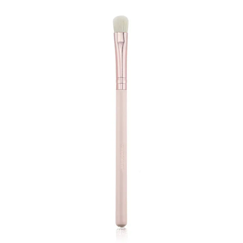 26 piece pink makeup brush set with wooden handles in protective PU storage bag