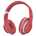 A blue and red Bluetooth wireless stereo headset showing its earpieces.