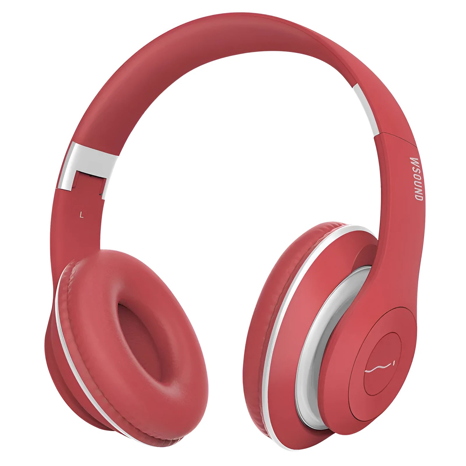 A blue and red Bluetooth wireless stereo headset showing its earpieces.