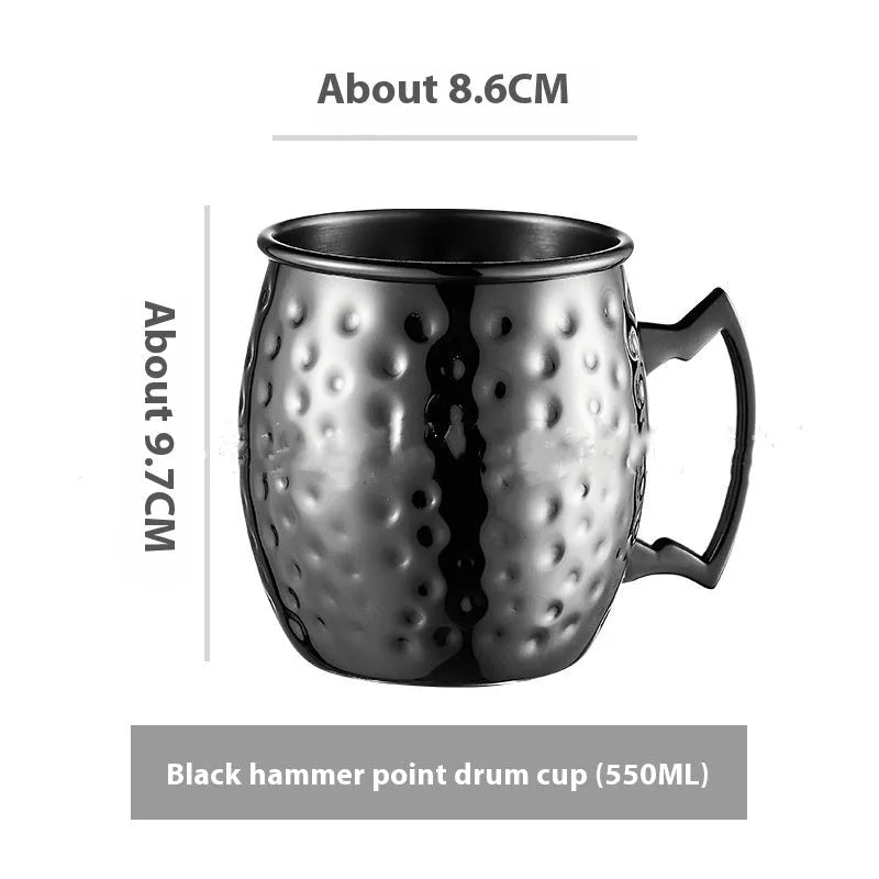 Stainless steel Moscow mule cup with copper plating in multiple colour options and capacity sizes