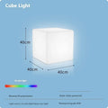 Square LED stool cube light waterproof PE material in garden setting