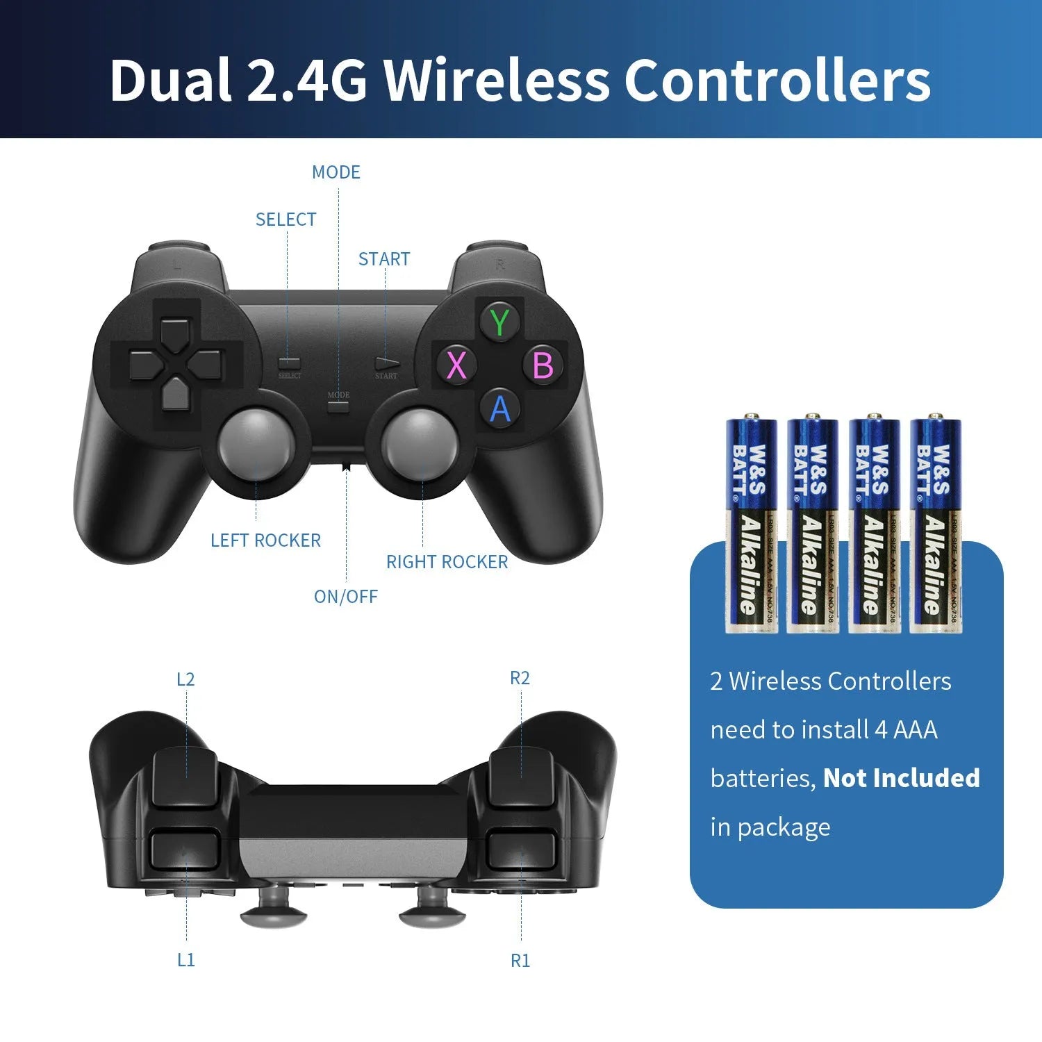 GD20 wireless 4K game console with controller on television stand