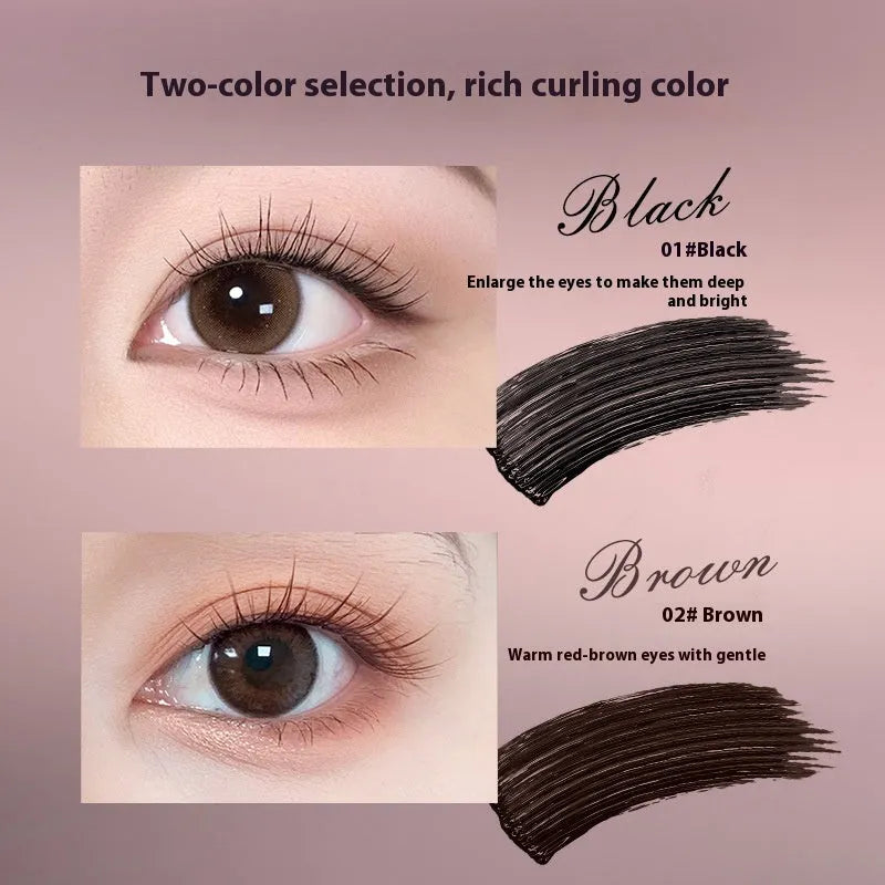 Waterproof long curling mascara tube in black and brown shade options.