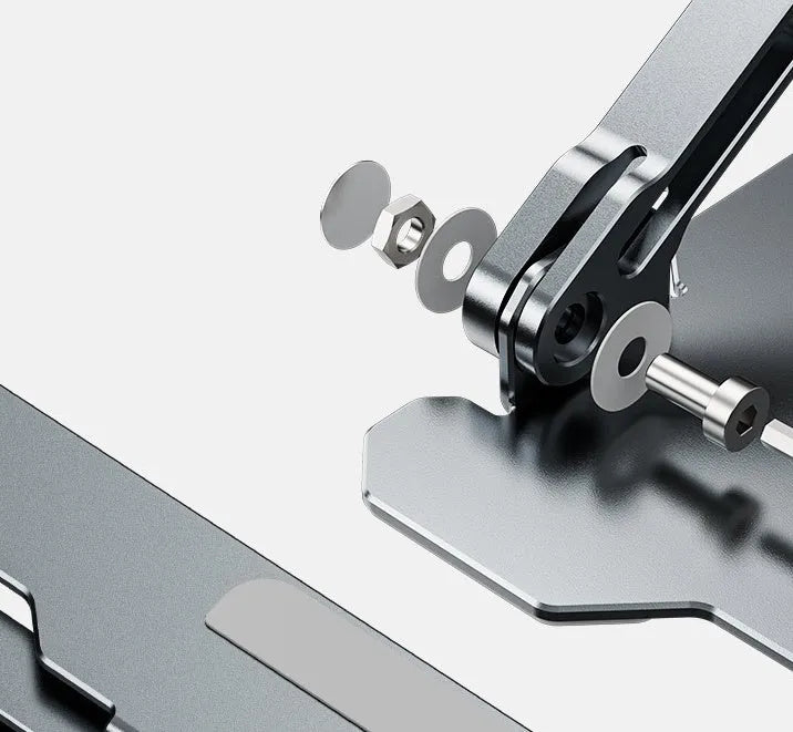Aluminum alloy adjustable laptop stand in grey or white for devices up to 15 inches