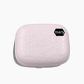 Electric ultrasonic cleaning machine in plastic with 85x65x30mm dimensions for invisible glasses in pearl white blue and pink