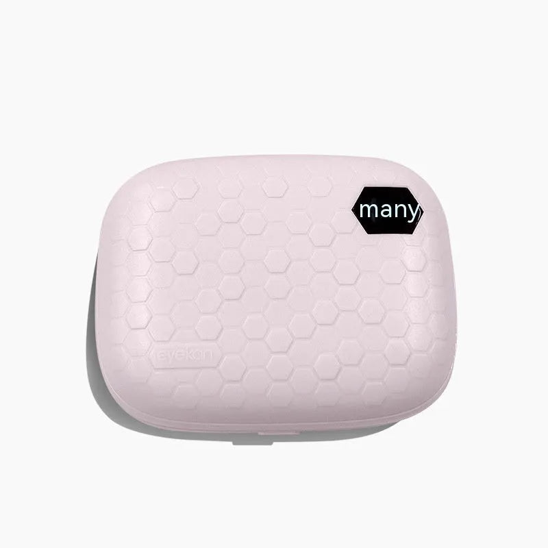 Electric ultrasonic cleaning machine in plastic with 85x65x30mm dimensions for invisible glasses in pearl white blue and pink