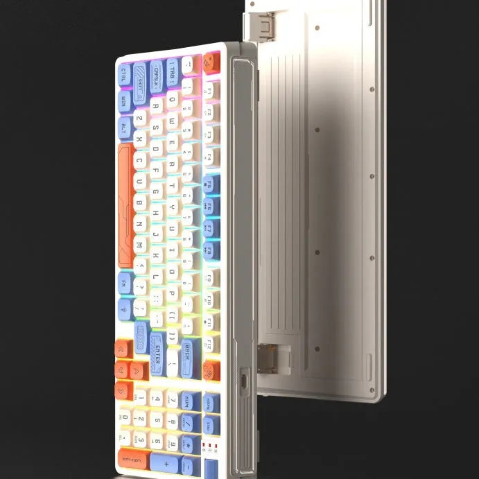RGB luminous gaming keyboard with ABS plastic construction measuring 38.5cm wide