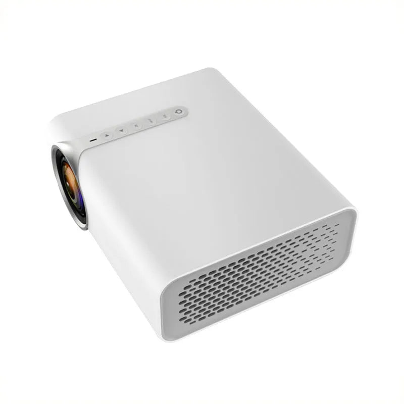 YG530 mini mobile phone projector in black or white projecting a large wireless screen image up to 138 inches