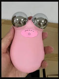 Pink micro current facial lifting device with compact 106mm size for skin firming and rejuvenation treatments