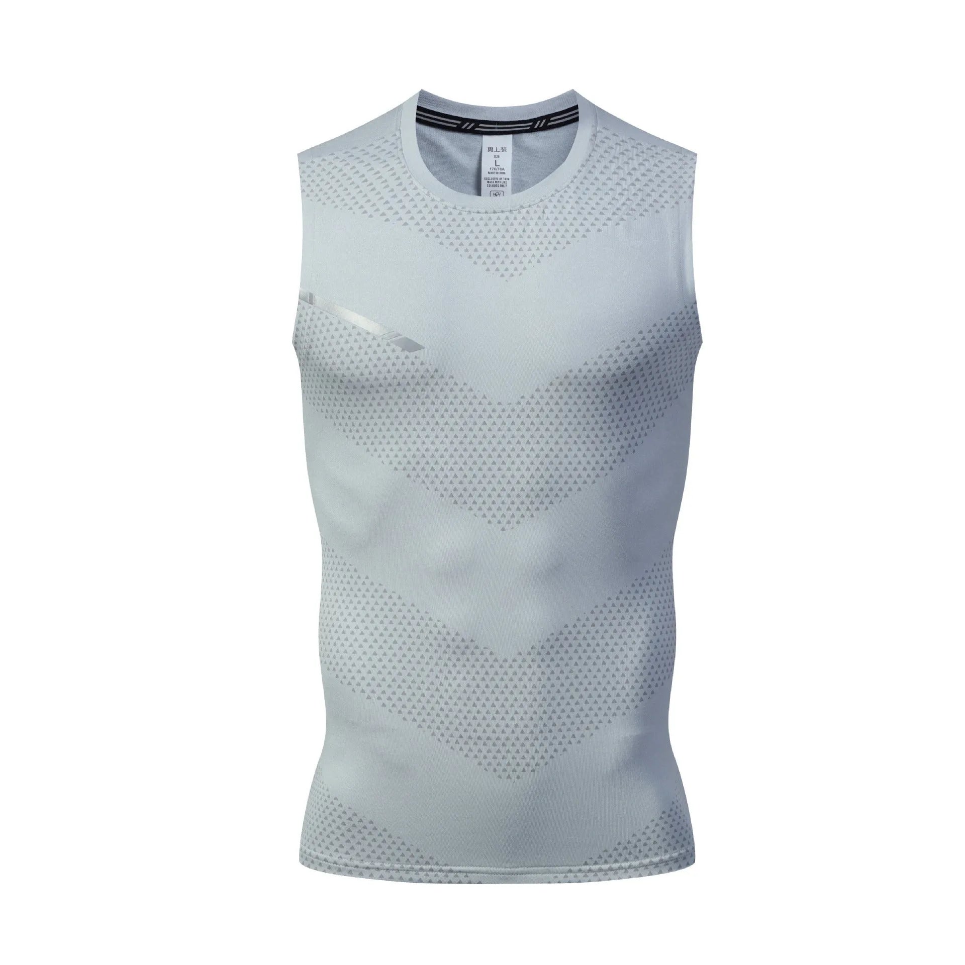 Men's solid colour quick-drying polyester sports tank top for summer outdoor activities.